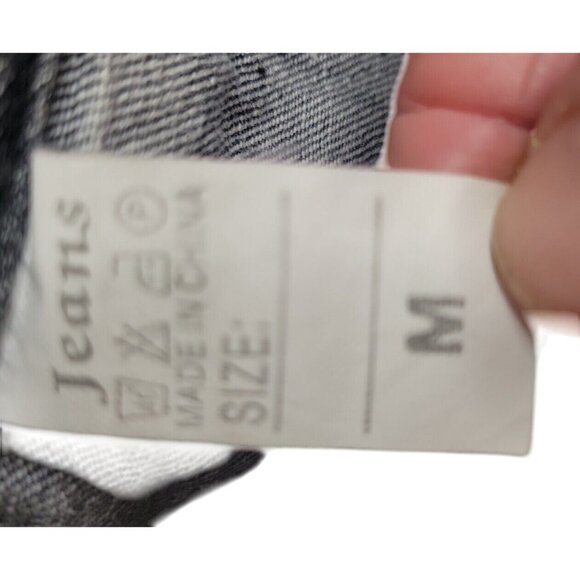 Womens‎ SSLG Black Denim Mini Skirt Frayed Hem Button Front Size M - Picture 6 of 7